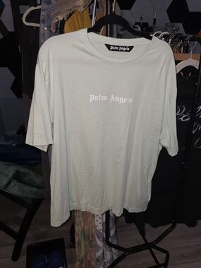 Palm Angels Men’s Logo T-Shirt in Pale Mint